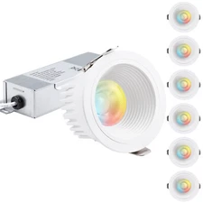 6/12-Pack 3" 5CCT LED Recessed Light, Dimmable Anti-Glare, Narrow Frame
