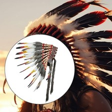 Indian Headdress Headband American Chief Indian Hat for Show Festival Carnival