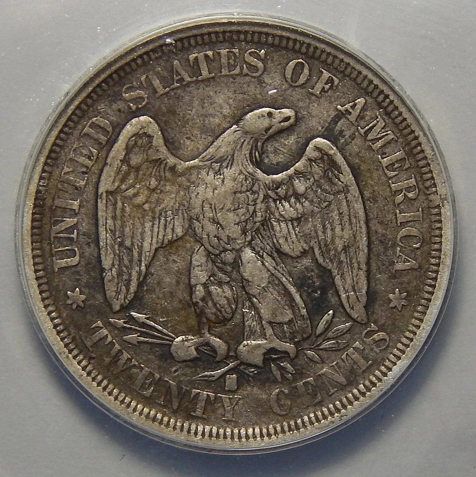 1875-S ANACS F15 SEATED LIBERTY TWENTY CENTS - Image 2 of 4