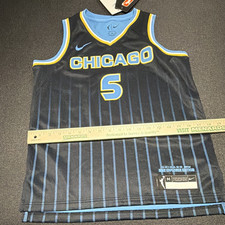 Nike Dri-FIT WNBA Chicago Sky Angel Reese #5 Girls Youth Jersey M Black/Blue