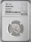 1897-P  25C BARBER SILVER QUARTER  NGC AU DETAILS "CLEANED" #8405236-027