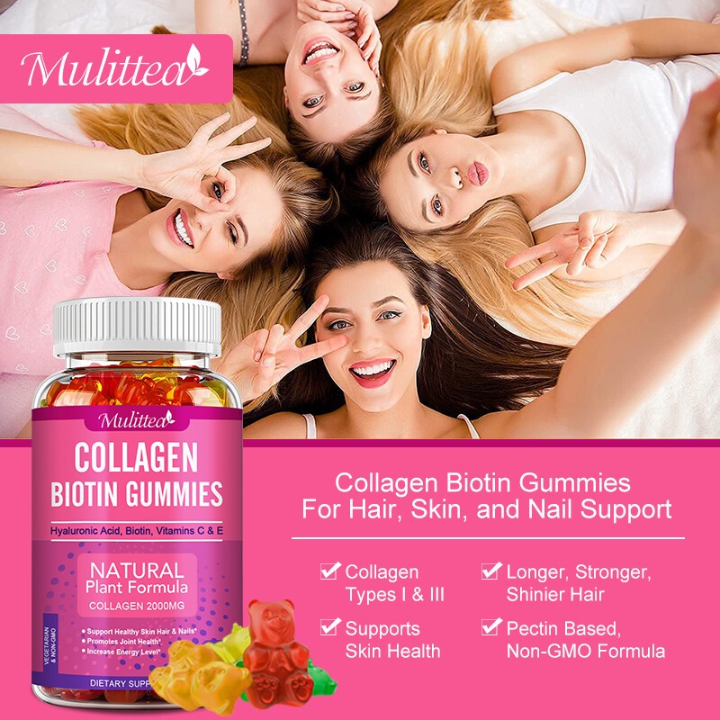 Collagen Gummies for Hair Skin and Nail Hydrolyzed Collagen Vitamin C & E