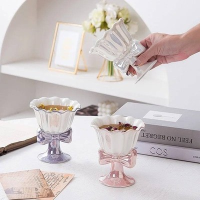 180ml Ceramic Bowl Cup Cereal Dessert Serving Dish Fruit Salad Pudding Trays Cup