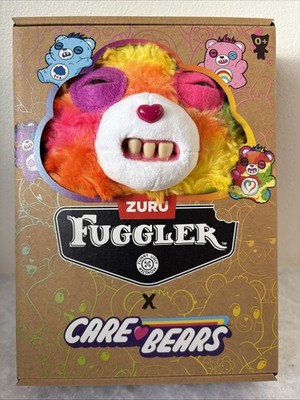 Fuggler x Care Bears Regenbogen lustiges hässliches Monster Sammlerstück neu Plüschtier x Zuru