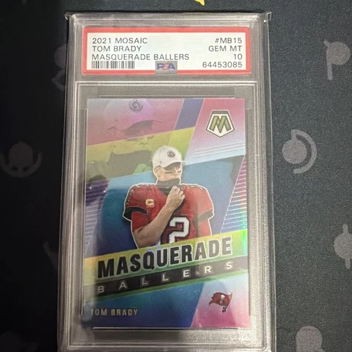 Tom Brady 2021 Panini Mosaic Masquerade Ballers #MB15 SP PSA 10