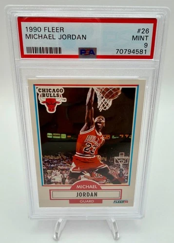 1990-91 Fleer - Michael Jordan #26  Card Above Biographical Information PSA 9