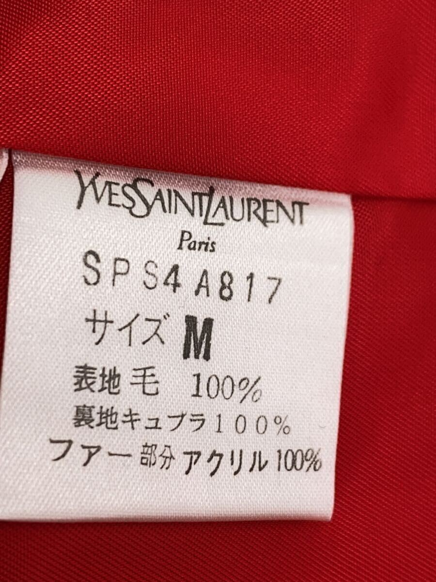 YVES SAINT LAURENT ALTRO CAPPOTTO PELLICCIA MACCHIATO M LANA ROSSO TINTA UNITA SPS4A817 FUKUSUKE