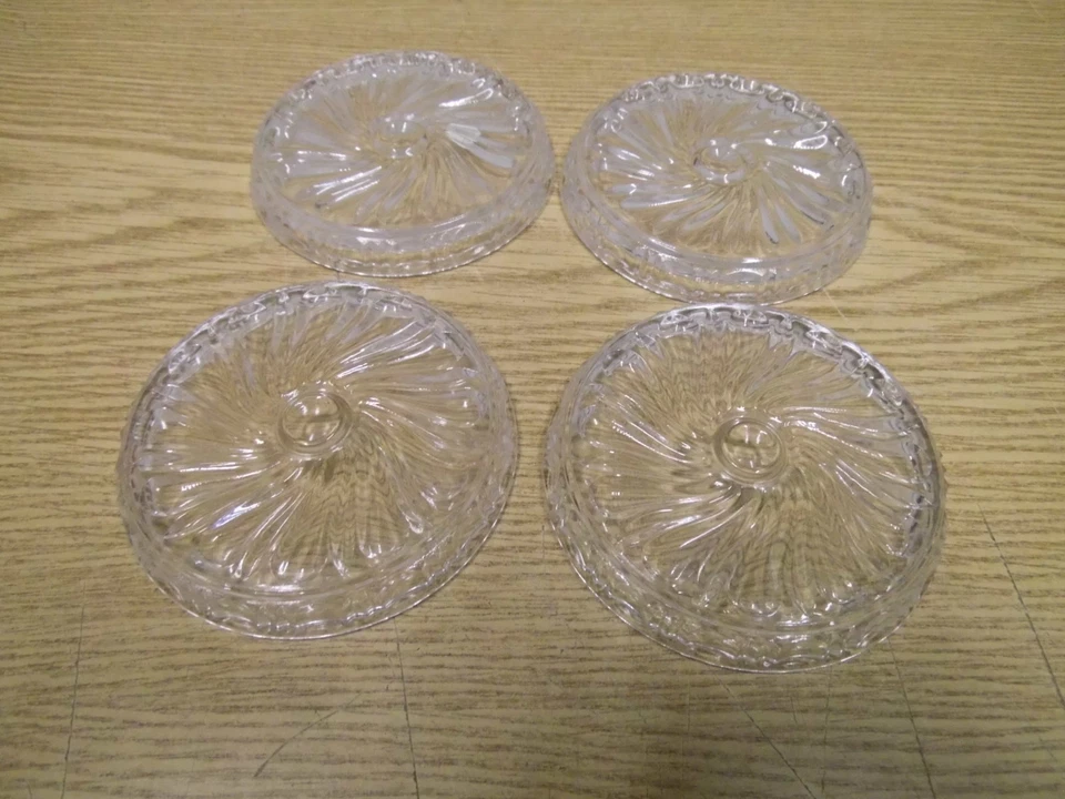 50er 60er 4 Platillo Cristal de Plomo Prensado 50s 60s Vintage - Imagen 2 de 2