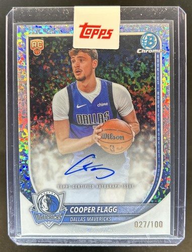 2025-26 Bowman Cooper Flagg Chrome Auto Mini Diamond Refractor Rookie RC #/100
