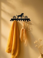 Rustic Farmhouse Dog Hooks - Wooden Wall Mounted Coat Rack  Key Holder