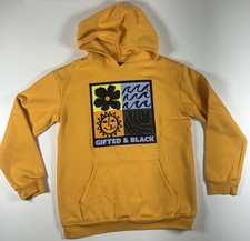 Black History Month Yellow "Gifted  Black" Pullover Fleece Hoodie unisex XL 14