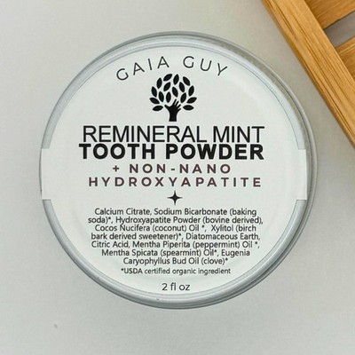 Remineral Mint Natural Tooth Powder + Naturally Sourced Hydroxyapatite - Plas...