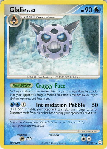 Glalie 25/123 Rare Mysterious Treasures Pokemon Lightly Played