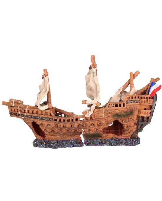 Épave bateau galion TGM Aquavie sculpture géante en résine haute finition