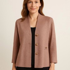 Misook Knit Jacket Blazer Cardigan Boucle Sz XL 1X New Academia Fairycore Office