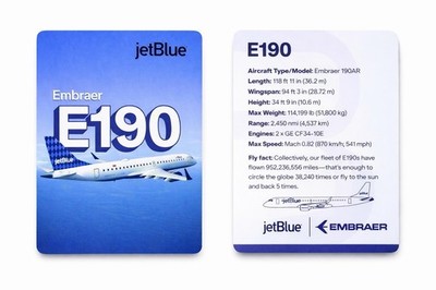 JetBlue Embraer E190 Aircraft Trading Card -RETIRED FLEET   Rare Crew Card -