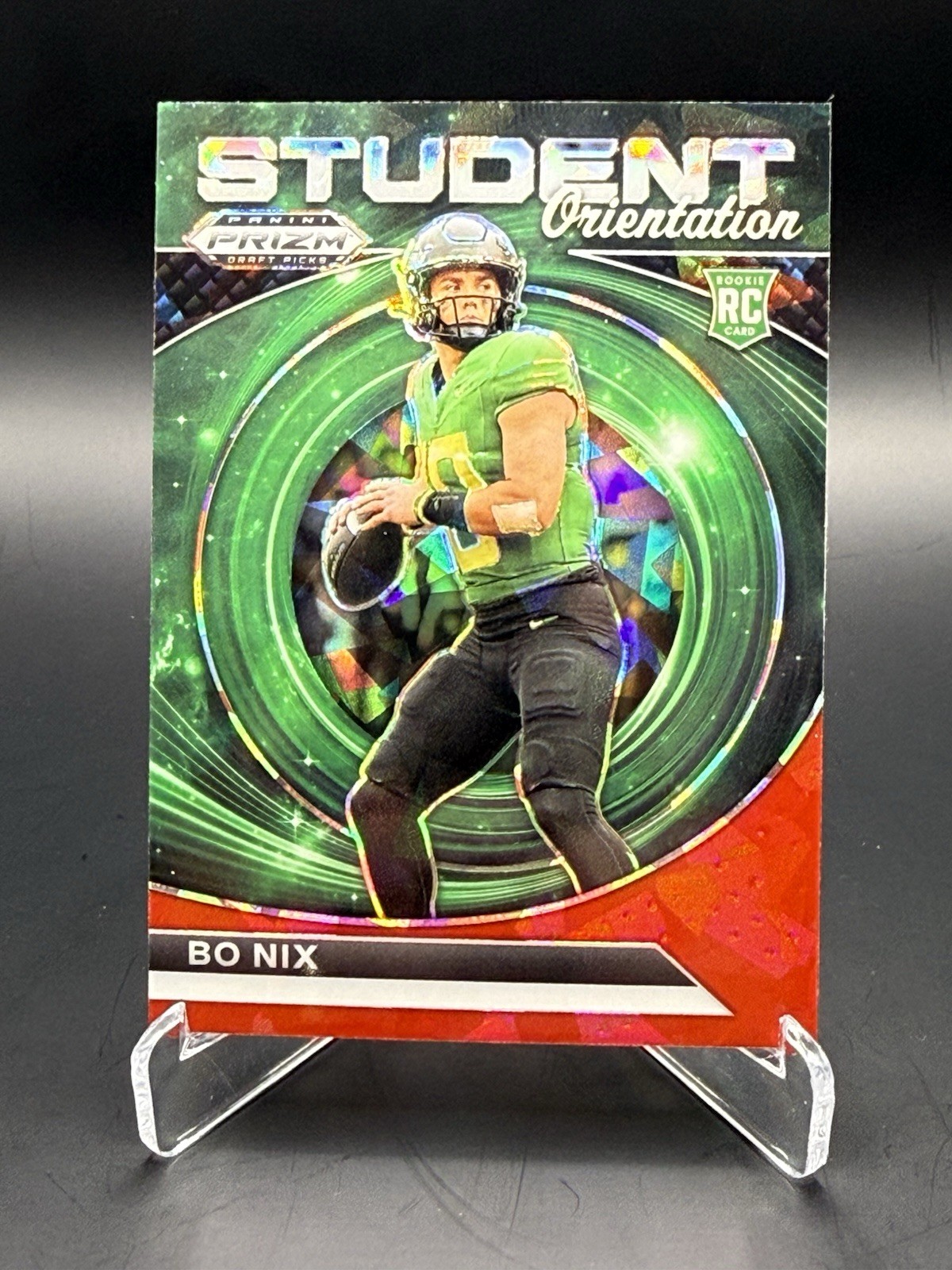 2024 Panini Prizm Draft Picks - Student Orientation Bo Nix #SO-BN Red Ice Prizm