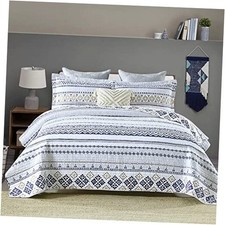 Queen Size Quilt - 100 Cotton Reversible Lightweight queen 90"x98" Navy