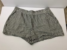 A New Day Gray  White Striped Elastic Women's Shorts Size XL