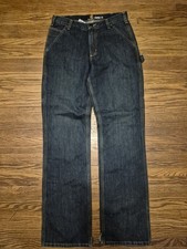 Carhartt Men's Dark Wash Relaxed Fit Carpenter Denim Jeans 32x34