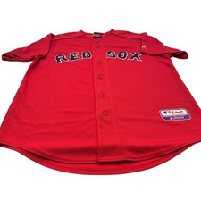 Boston Red Sox MLB Majestic Red Replica Vintage Road Jersey Large  Collectible