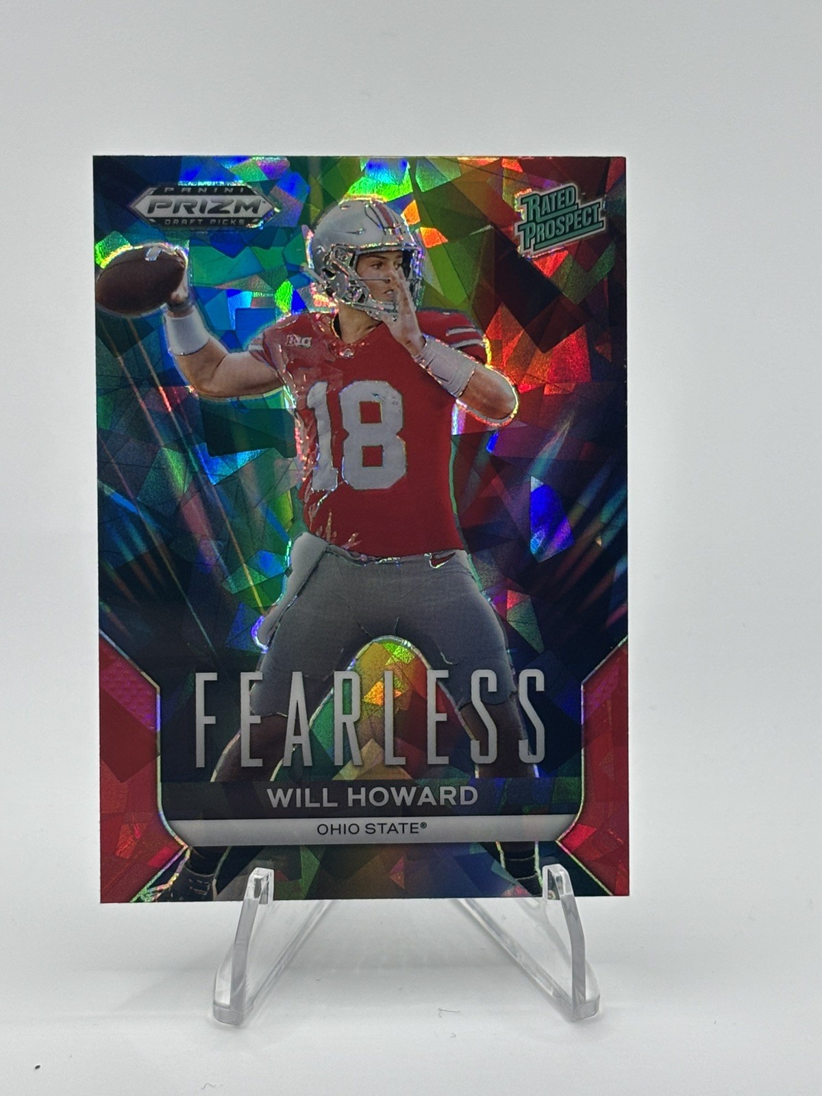 2024 Panini Prizm Draft Picks Fearless Red Ice Prizm Will Howard #F-WH