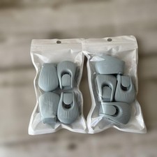 Fishing Rod Clip Set 8pcs Light Blue Lightweight Sealing Plastic Bag