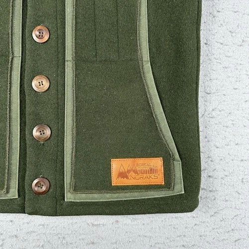 Boreal Mountain Anoraks Vest Men’s Small Green Wool Outdoor Hiking Hunting image 2