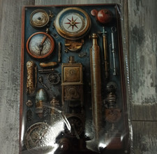 Blechschild, Nautische Instrumente, 2 D, neu