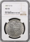 1897 O Morgan Silver Dollar NGC AU55 . Beatiful Coin! Fresh Holder!!