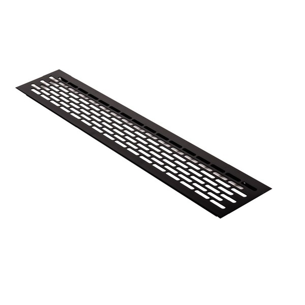 LüFtungsgitter Schwarz 80X480Mm Versetzte Lochung Aluminium Stegblech TüRlüFtung-image