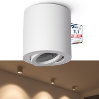 Aufbauleuchte Cori Weiß Schwenkbar FüR GU10 Led Modul Deckenlampe Deckenstrahler