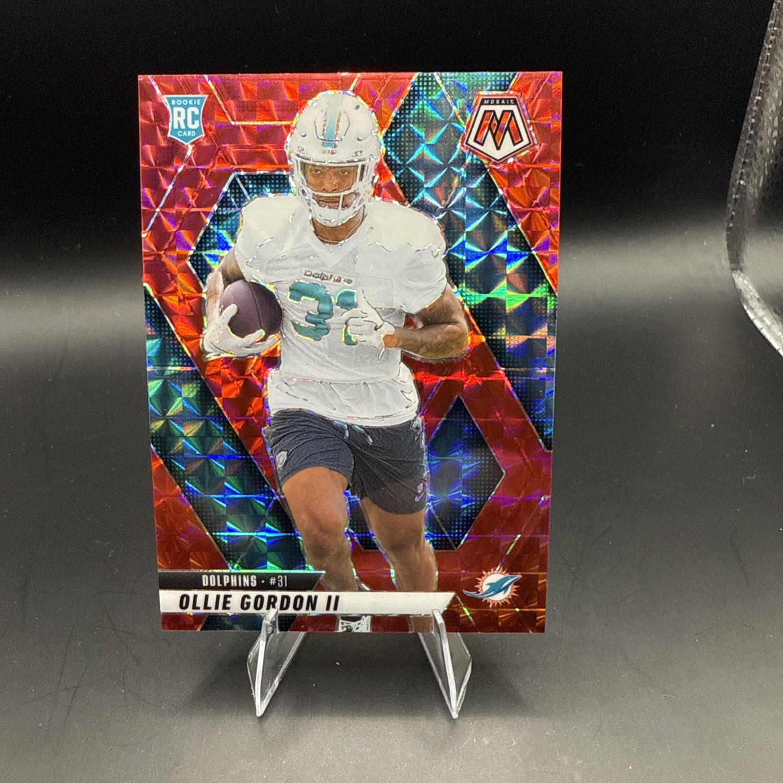 2025 Mosaic Ollie Gordon II Rookies RC Red Prizm Rookie #310 Dolphins