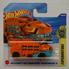 HW Ultimate T-Rex Transporter Orange 2025 Hot Wheels Experimotors Short Card