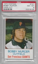 1975 HOSTESS #141 BOBBY MURCER (LOW POP) SAN FRANCISCO GIANTS (RARE) PSA 8 NM-MT