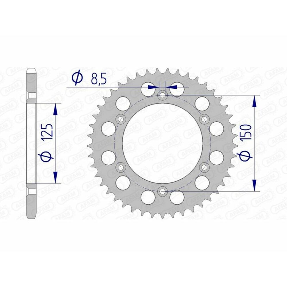 AFAM Aluminum Crown 72304-Pitch 520 For Motorcycle Parts Accessories
