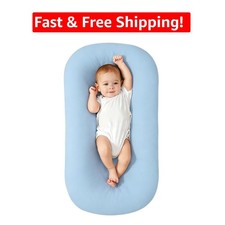 Luxurious Blue Baby Tummy Time Mat - Infant Support Cushion for Home Travel
