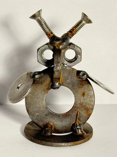 Welded Metal Craft Art Small Bird Penguin Washers Screws 2”
