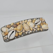 Mosaic Hair Clip/French Barrette Seashell Upcycled Recycled Vintage Jewelry Art