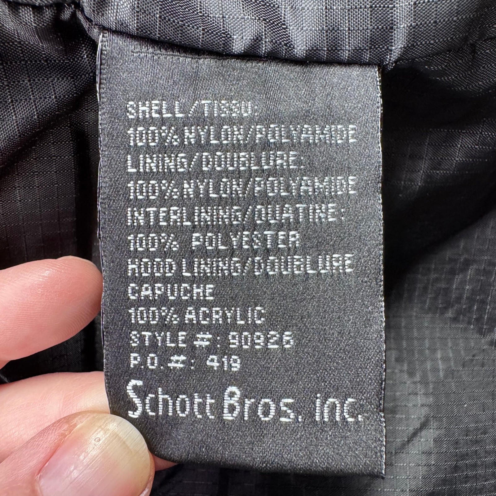 Schott Parka Coat Men Medium Black N-3B Fur Lined Puffer Bomber Jacket Insulated