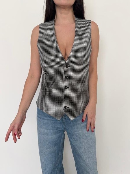 Women Lardini Vest Navy Wool 44