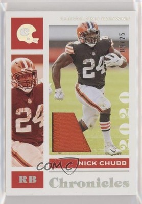 2020 Panini Chronicles Jersey Prime 9/25 Nick Chubb #23 5w7