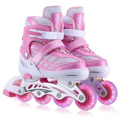 Kids Inline Skates for Girls, Adjustable 4 Sizes Inline Roller Skates with ...