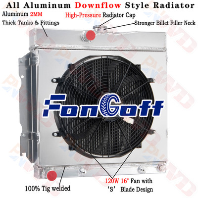 4 Row Radiator Shroud Fan For 1963-69 Dodge Charger CORONET PLYMOUTH BELVEDERE