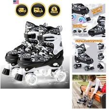 Boys and Girls Camo Adjustable Roller Skates with Light up Wheels, Fun Illumi...