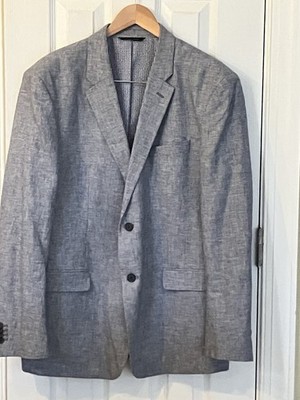 Banana Republic Stand Fit Blazer Sport Coat Men s 46RGray/Blue Heathered 2Button