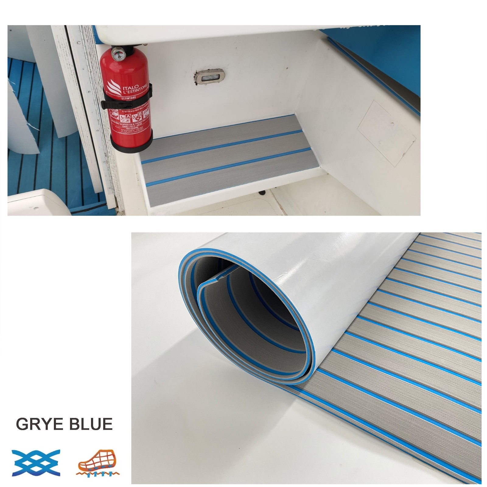 Canoe Kayak Traction Mats EVA Foam Deck Grip Pad for Surfboard SUP Boat | Blue