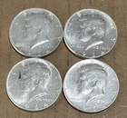 1964 Kennedy Half Dollars 90% Silver Circulated Lot Of 4