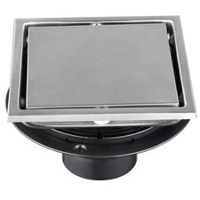 6 In. X 6 In. Stainless Steel Square Shower Drain in Brushed Nickel