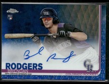 2019 Topps Chrome #RA-BR Brendan Rodgers Rookie Autographs Blue # /150